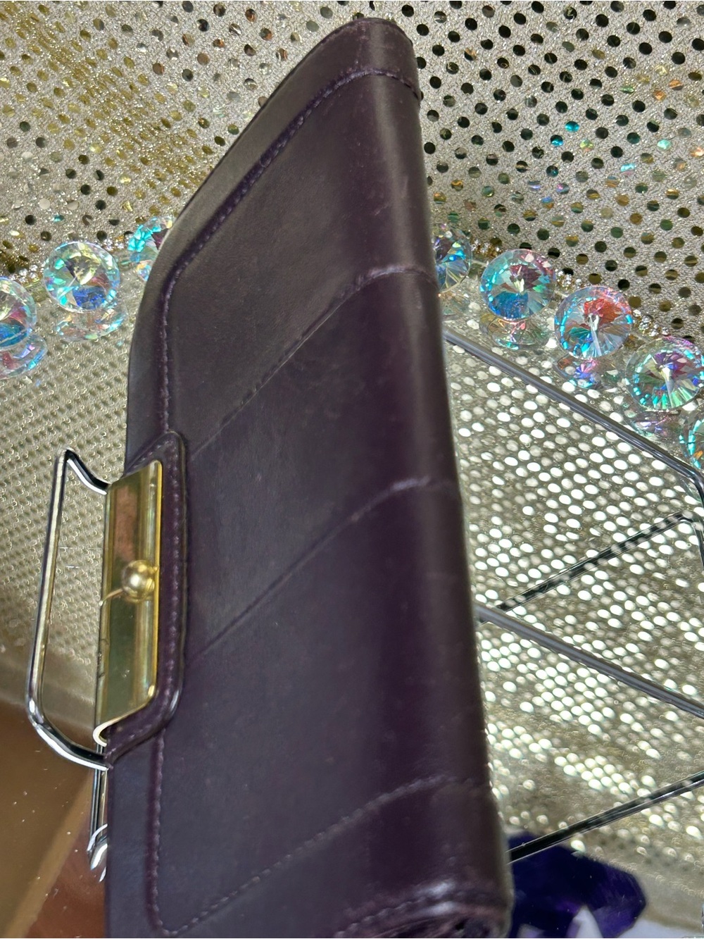 Coach Vintage Leather Trifiold Clutch Wallet in Dark Brown w/Gold Accent Approx. - Picture 6 of 13